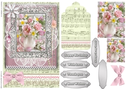 Shabby Chic Quick Card with gems tag, and lace