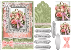 Shabby Chic Quick Card with gems tag, and lace