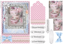 Shabby Chic Quick Card with gems tag, and lace