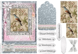 Shabby Chic Quick Card with gems tag, and lace