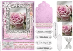 Shabby Chic Quick Card with gems tag, and lace