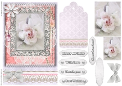 Shabby Chic Quick Card with gems tag, and lace
