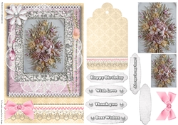 Shabby Chic Quick Card with gems tag, and lace