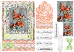Shabby Chic Quick Card with gems tag, and lace