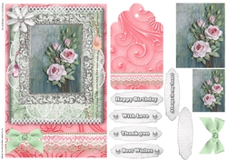 Shabby Chic Quick Card with gems tag, and lace