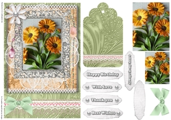 Shabby Chic Quick Card with gems tag, and lace