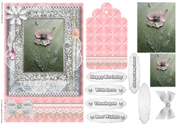 Shabby Chic Quick Card with gems tag, and lace