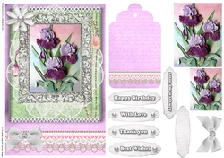 Shabby Chic Quick Card with gems tag, and lace