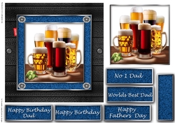 Fathers day leather and denim quick cards