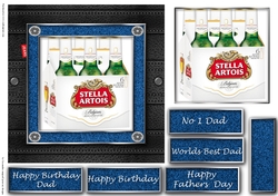 Fathers day leather and denim quick cards