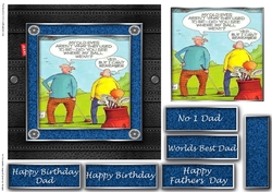 Fathers day leather and denim quick cards