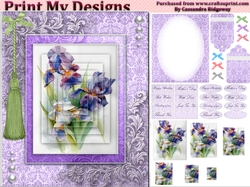 floral mini kit pyramid layers tag insert and background