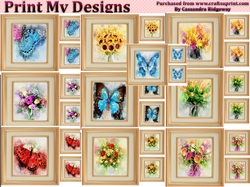 Watercolor topper bumper kit flowers and butterflys