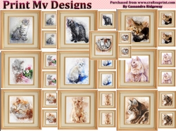Watercolor topper bumper kit  - cats