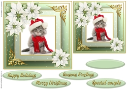 Christmas cat quick card