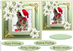 Christmas cat quick card 