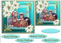 Christmas cat quick card