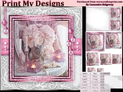 Happy Birthday thank you with love pyramid mini kit with shabby chic