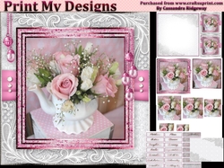 Happy Birthday thank you with love pyramid mini kit with shabby chic
