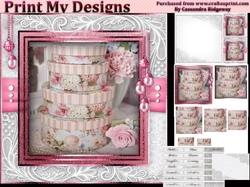 Happy Birthday thank you with love pyramid mini kit with lilac shabby chic