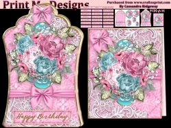 ladies multi purpose tag card Happy Birthday thank you