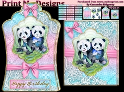 ladies multi purpose tag card Happy Birthday thank you