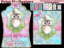 ladies multi purpose tag card Happy Birthday thank you