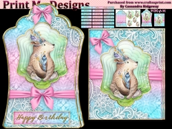 ladies multi purpose tag card Happy Birthday thank you