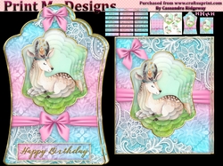 ladies multi purpose tag card Happy Birthday thank you