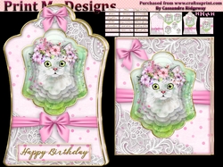 ladies multi purpose tag card Happy Birthday thank you