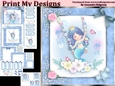 birthday card with cute flowers mermaid