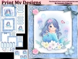 birthday card with cute flowers mermaid