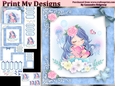 birthday card with cute flowers mermaid