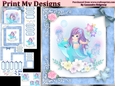 birthday card with cute flowers mermaid