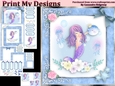 birthday card with cute flowers mermaid