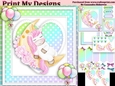 unicorn Happy birthday card with numbers