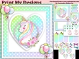 unicorn Happy birthday card with numbers