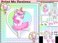 unicorn Happy birthday card with numbers