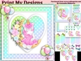 unicorn Happy birthday card with numbers