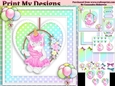 unicorn Happy birthday card with numbers