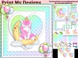 unicorn Happy birthday card with numbers