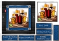 Fathers day leather and denim quick cards