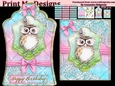 ladies multi purpose tag card Happy Birthday thank you