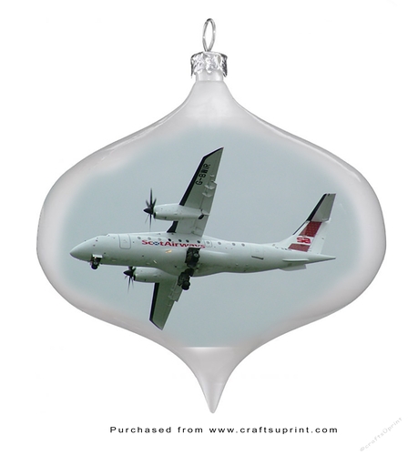 Christmas Tags/Labels Aircraft in Baubles