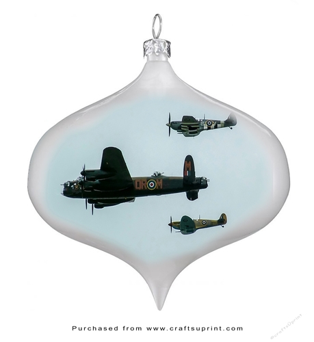 Christmas Tags/Labels Aircraft in Baubles