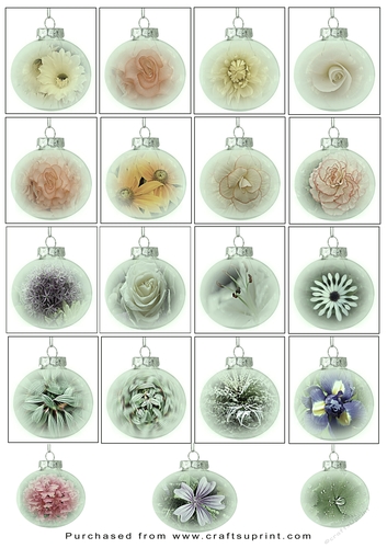 Christmas Tags/Labels Flower Baubles