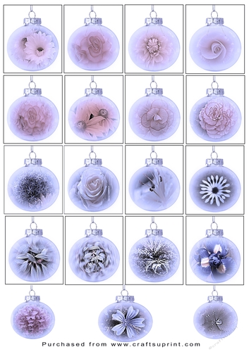 Christmas Tags/Labels Flower Baubles