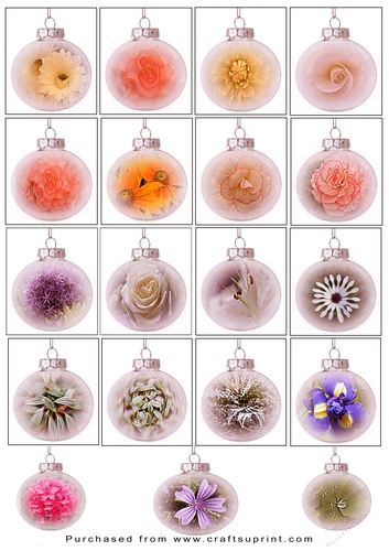 Christmas Tags/Labels Flower Baubles