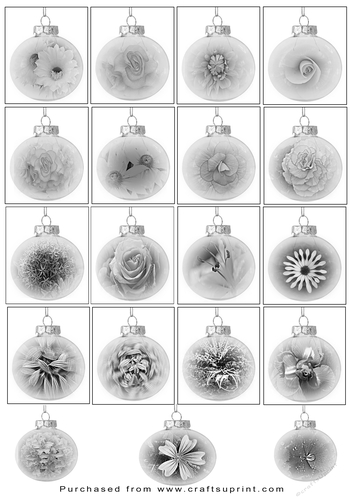 Christmas Tags/Labels Flower Baubles