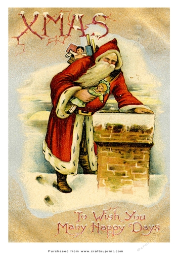 A5 Vintage Topper - Father Christmas